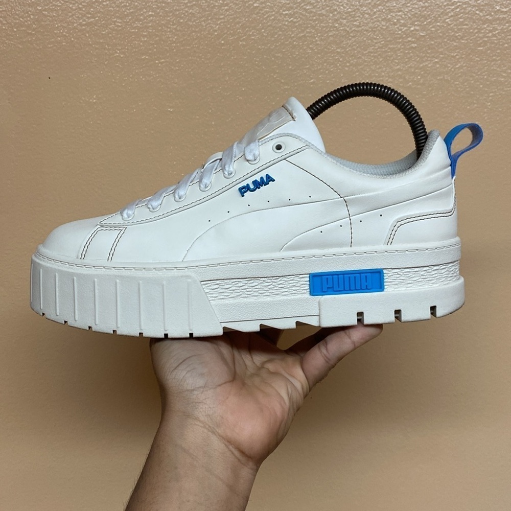 Puma Platform Mayze Infuse Pristine Chunky Sneakers “Cream Blue” - Picture 11 of 17